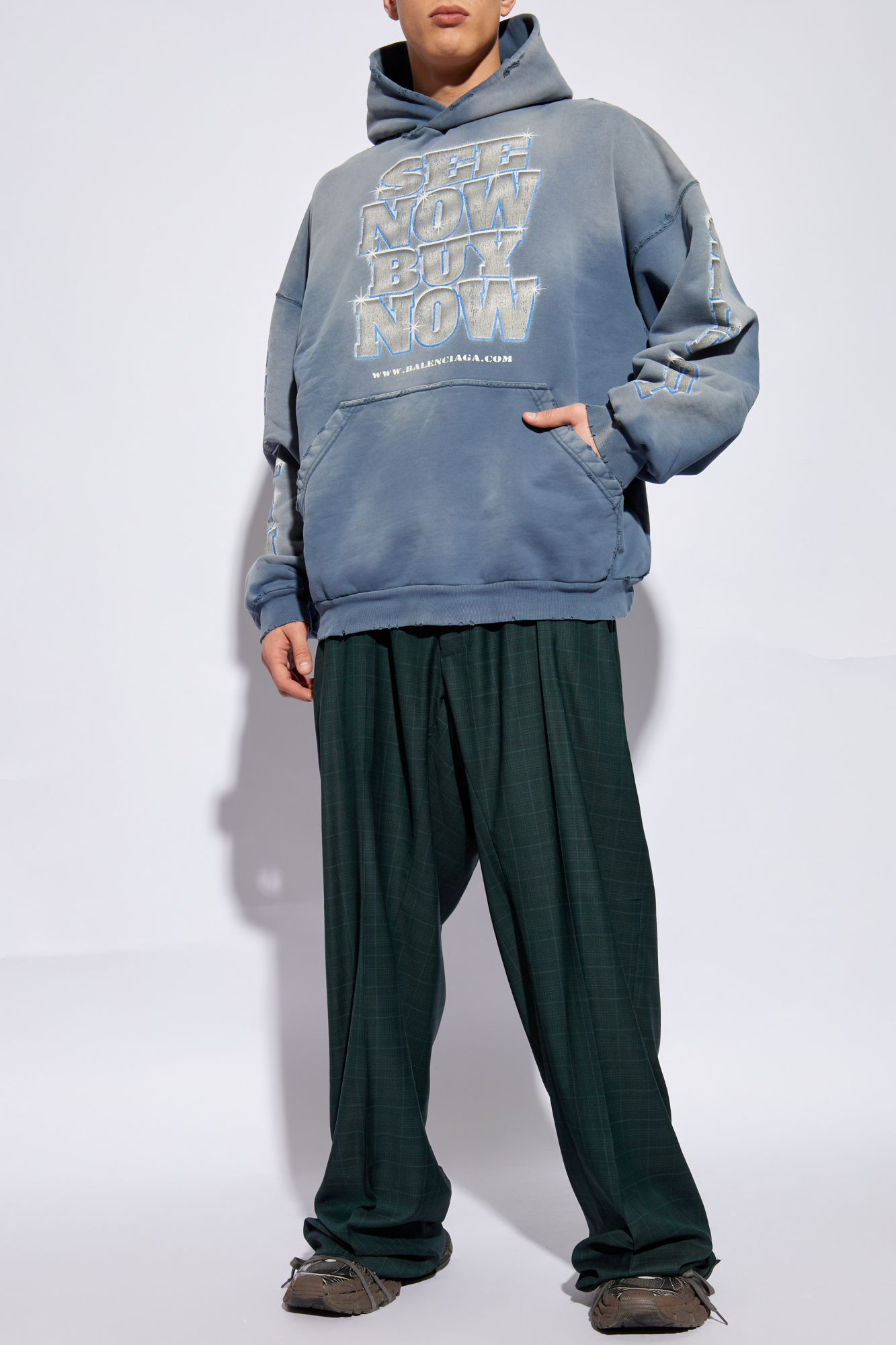 buy tommy hilfiger parka jacket - Blue Printed hoodie
